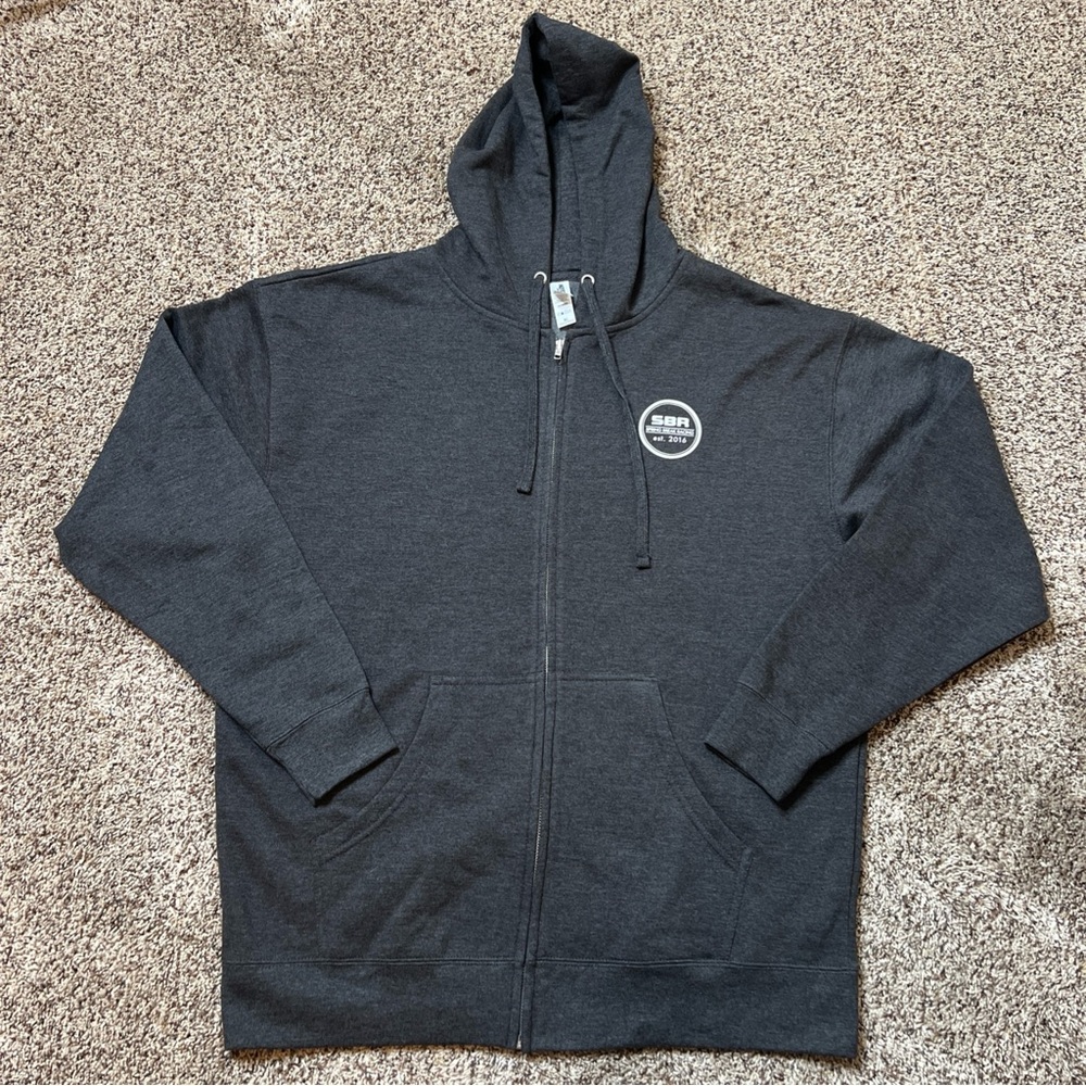 Independent Trading Hoodie XL Gray Full Zip Sweatshirt Spring Break Racing Logo
